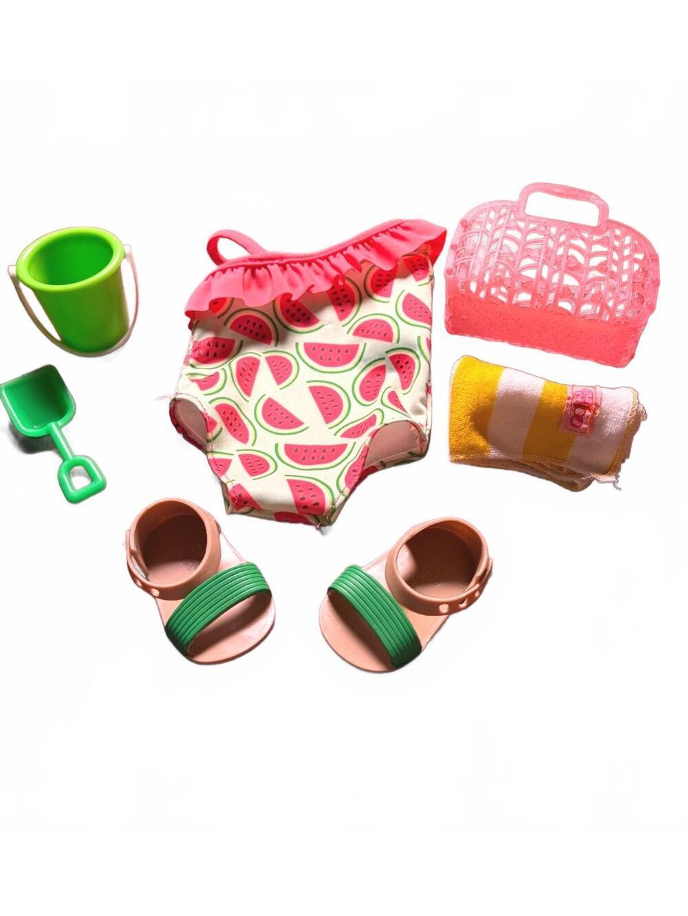 Our Generation Slice Of Fun Watermelon Swimsuit 18 Inch Doll Clothes Set